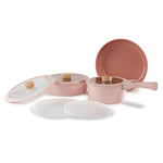 Load image into Gallery viewer, Neoflam Midas Pink 9 Piece Detachable Handle Nesting Induction Pot and Pan Set
