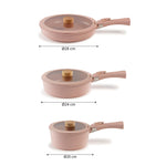 Load image into Gallery viewer, Neoflam Midas Pink 9 Piece Detachable Handle Nesting Induction Pot and Pan Set
