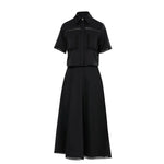 Load image into Gallery viewer, KİWE Kısa Kollu Gömlek Ve Midi Etekli Siyah Takım mzkcb0-gy.myshopify.com KİWE Kısa Kollu Gömlek Ve Midi Etekli Siyah Takım #TİCSBRANDS#
