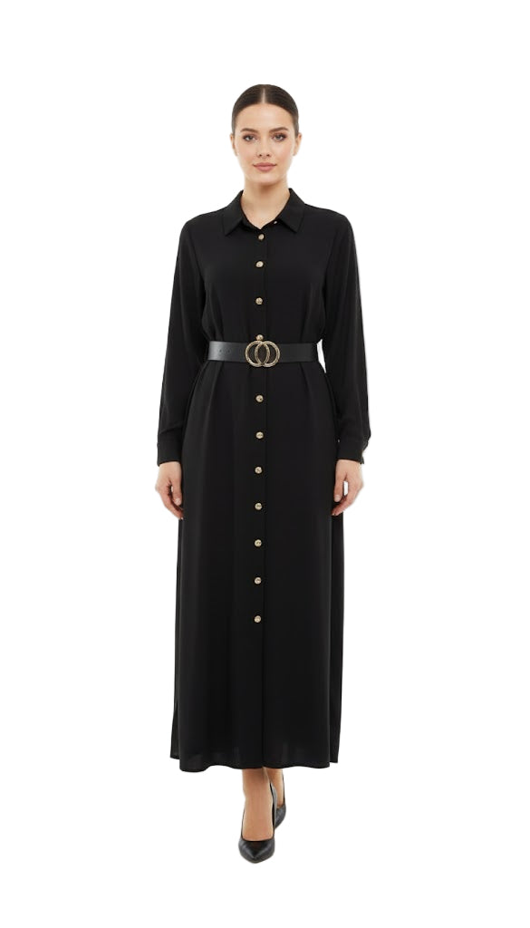 Siyah Gömlek Elbise