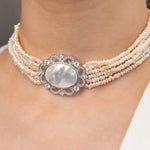 Load image into Gallery viewer, 12-1 Barok İnci Choker Kolye mzkcb0-gy.myshopify.com
